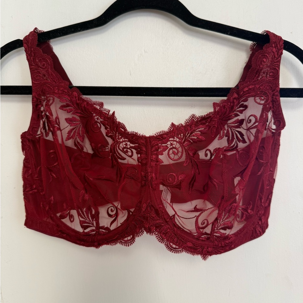 Soma Red Sensuous Lace Unlined Bra 38DDD